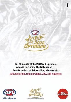 2022 Select AFL Optimum #1 Header Card Back
